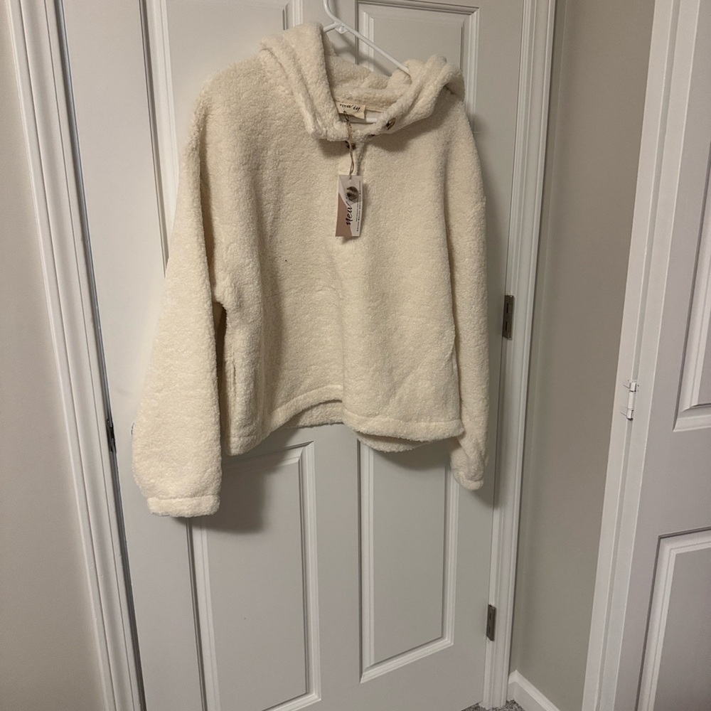 Elegant Cream Hooded Sweater